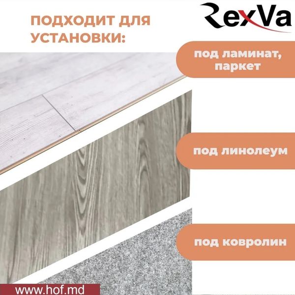 Пленочный теплый пол под ламинат Rexva PTC 220Вт/м² 1м² (0.5м х 2м) /220Вт с сенсорным программируемым терморегулятором TWE02 Wi-Fi белым или черным rexvaTWE02 фото