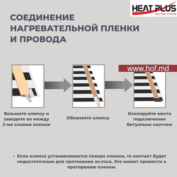 Пленочный теплый пол под ламинат Heat Plus 220Вт/м² 1м² (0.5м х 2м) /220Вт с программируемым терморегулятором E51 белый или черный HeatPlusE51 фото